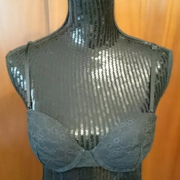 Victoria's Secret Black Lace Overlay Bra 34B - Picture 1 of 6